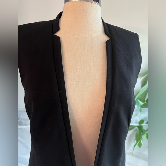WHBM Single Front Button Black Long Vest Sz 6 - Picture 3 of 11